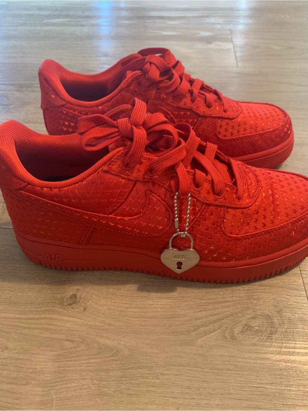 Women’s size 8.5 Air Force 1-Heart Addition Red! Only worn twice!!!